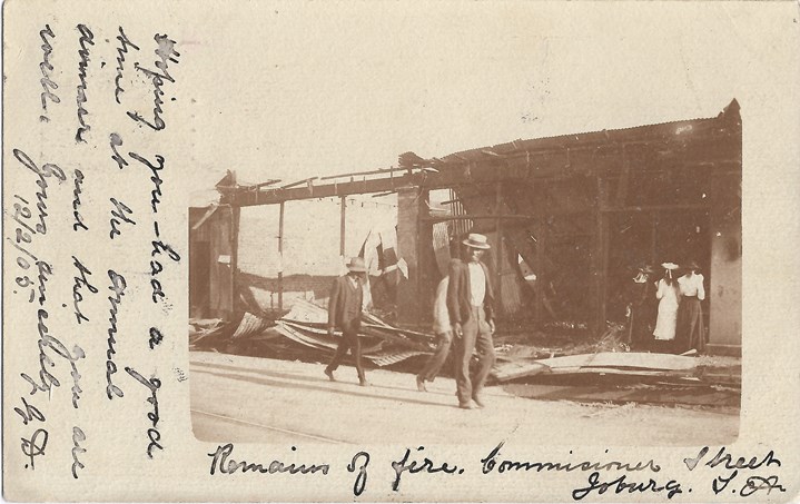 Postcard fire Johannesburg 1906