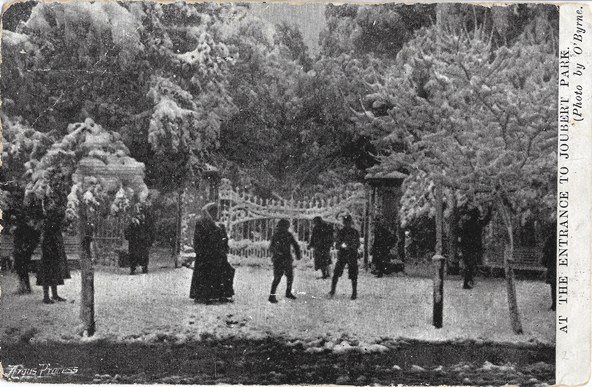 Postcard Johannesburg 1909 Joubert Park entrance