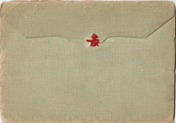 transvaal souvenir illustrating the glue-free tuck-in tab with remains of sealing wax.